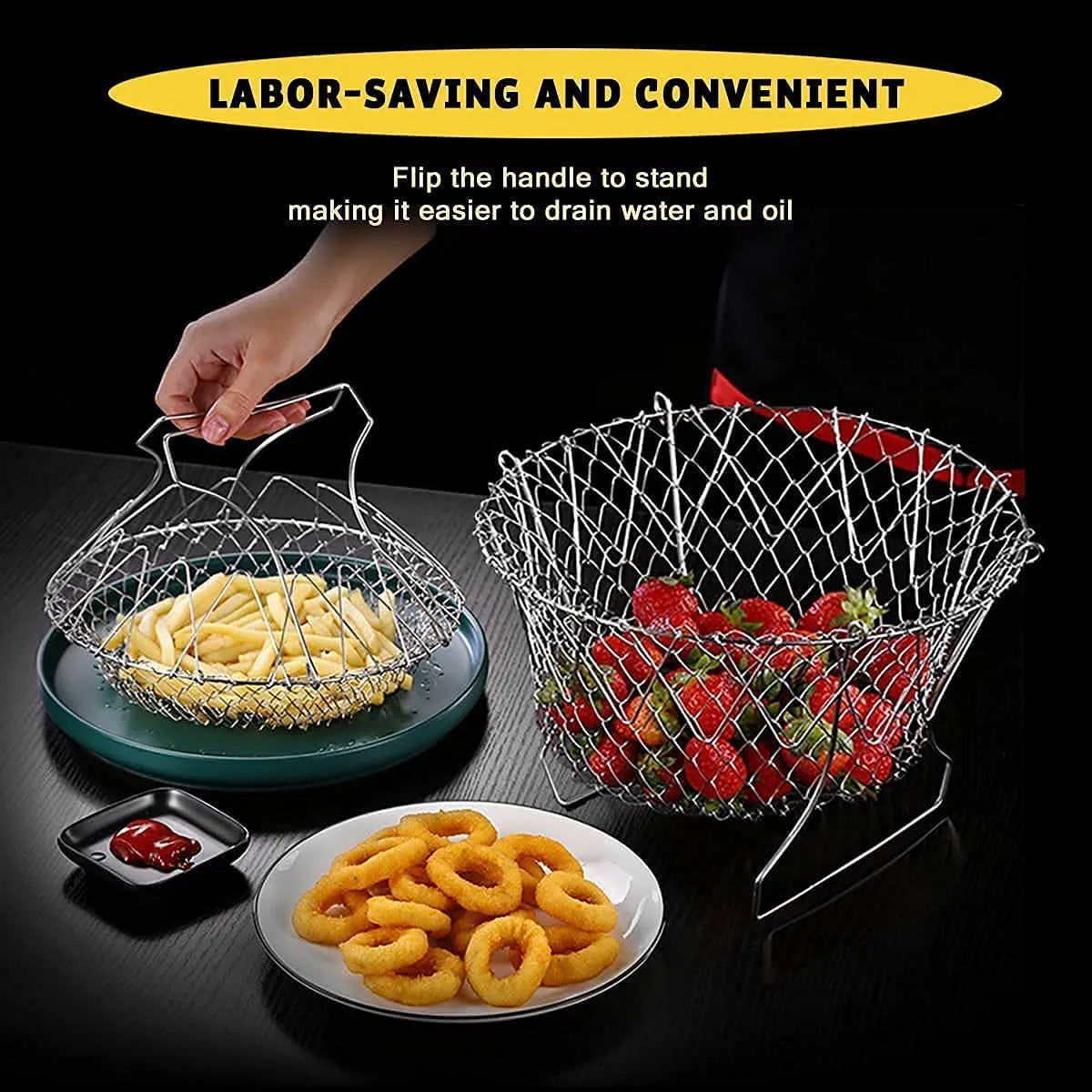 Crispy Fry Folding Drain Basket