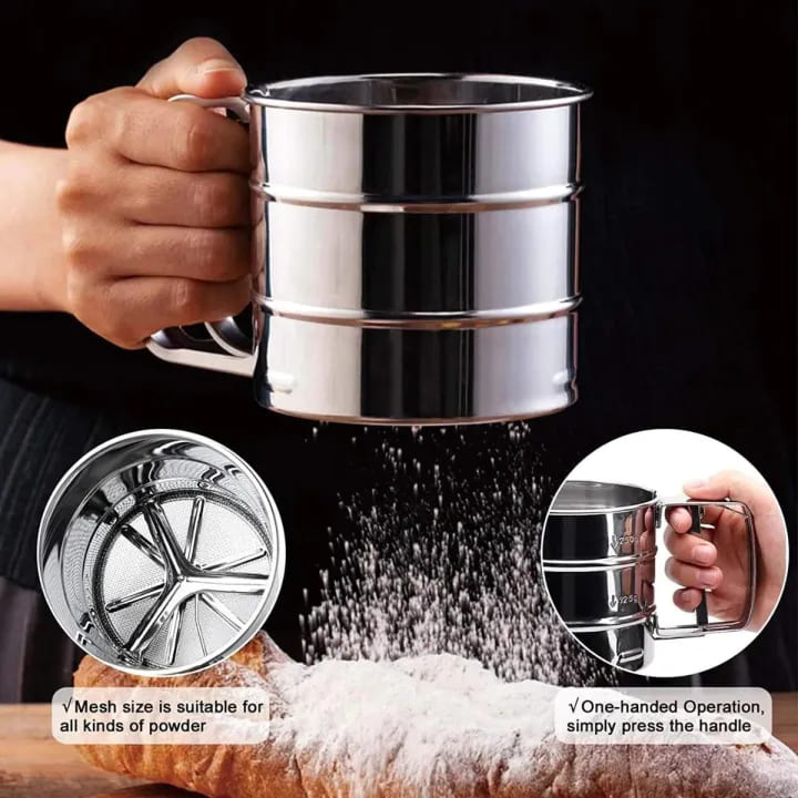 Stainless Flour Sifter ( Silver )