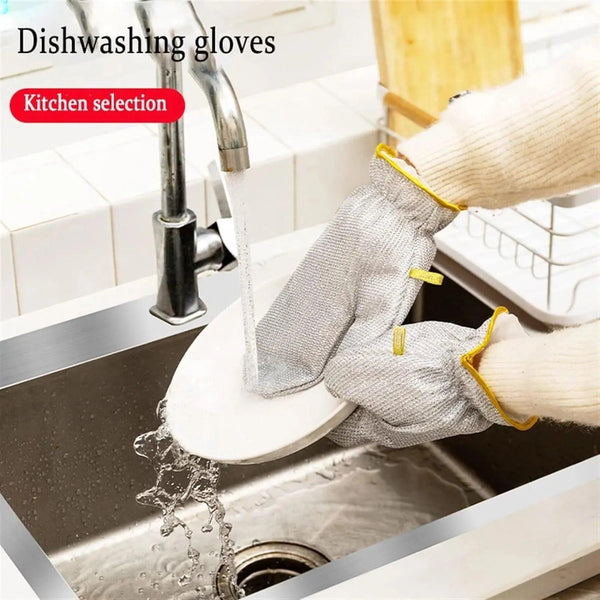 Pair Of Steel Wire Dishwashing Gloves