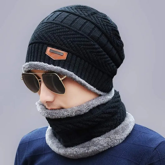 Woolen Cap with Neck Muffler Unisex