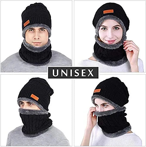 Woolen Cap with Neck Muffler Unisex